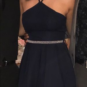 Long dark blue dress